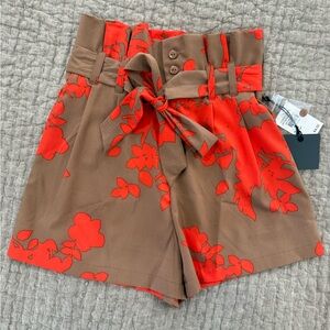 Floral Brown and Red Women's Shorts